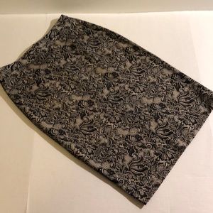 NWOT Black Lace Skirt with Nude Underlay